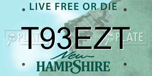 T93EZT New Hampshire License Plate