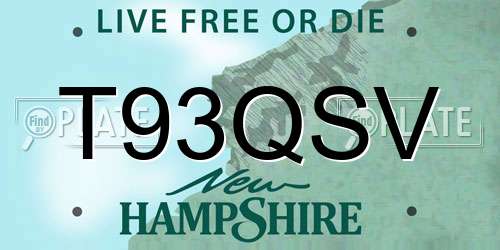T93QSV New Hampshire License Plate