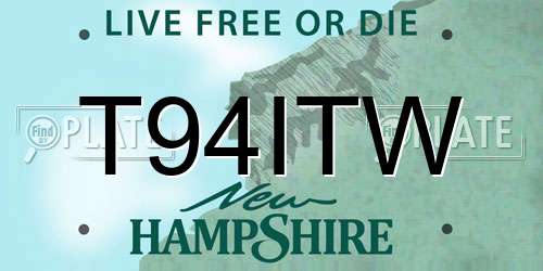 T94ITW New Hampshire License Plate