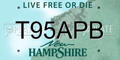 T95APB New Hampshire License Plate