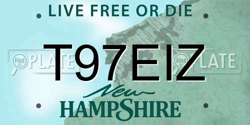 T97EIZ New Hampshire License Plate