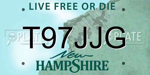 T97JJG New Hampshire License Plate