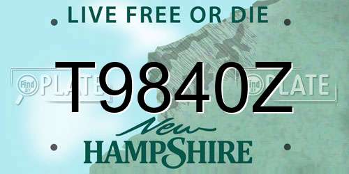 T9840Z New Hampshire License Plate