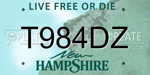T984DZ New Hampshire License Plate