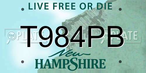 T984PB New Hampshire License Plate