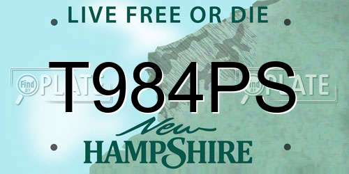 T984PS New Hampshire License Plate