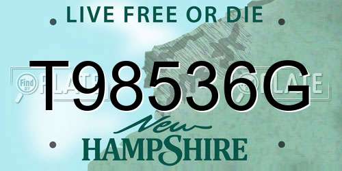 T98536G New Hampshire License Plate