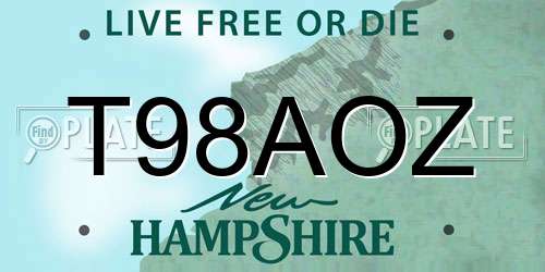 T98AOZ New Hampshire License Plate