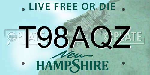 T98AQZ New Hampshire License Plate