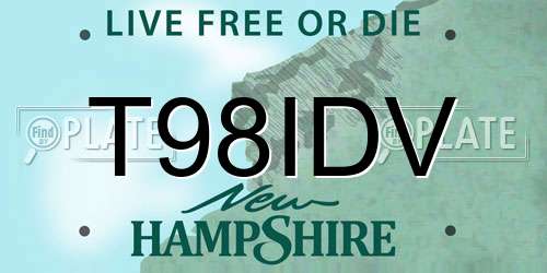 T98IDV New Hampshire License Plate