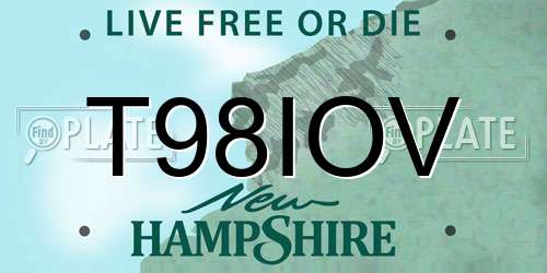 T98IOV New Hampshire License Plate