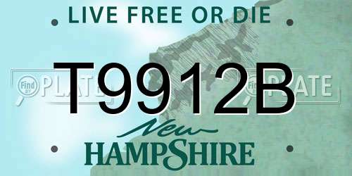 T9912B New Hampshire License Plate