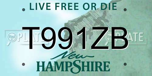 T991ZB New Hampshire License Plate