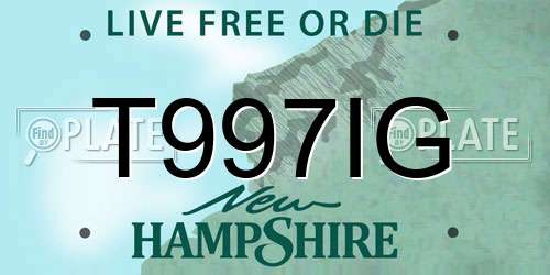 T997IG New Hampshire License Plate