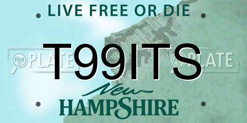 T99ITS New Hampshire License Plate