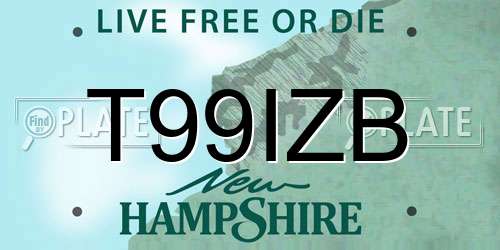 T99IZB New Hampshire License Plate