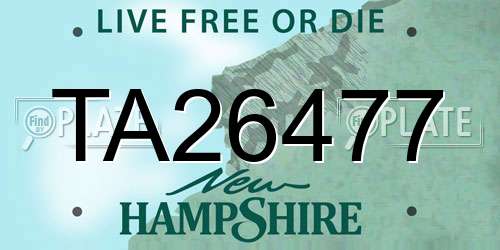 TA26477 New Hampshire License Plate