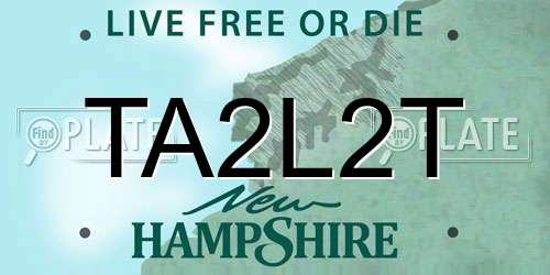 TA2L2T New Hampshire License Plate