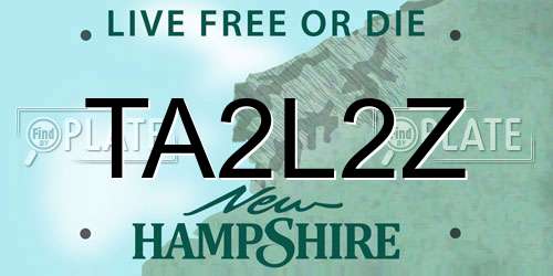 TA2L2Z New Hampshire License Plate
