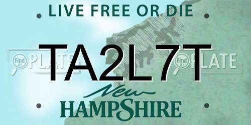 TA2L7T New Hampshire License Plate