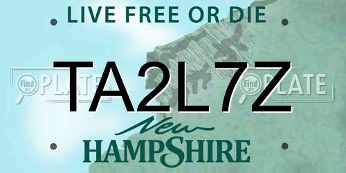 TA2L7Z New Hampshire License Plate