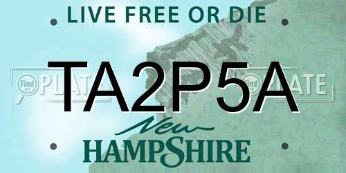 TA2P5A New Hampshire License Plate