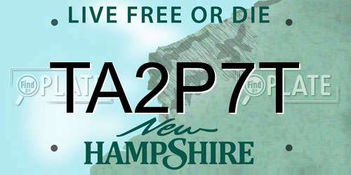 TA2P7T New Hampshire License Plate