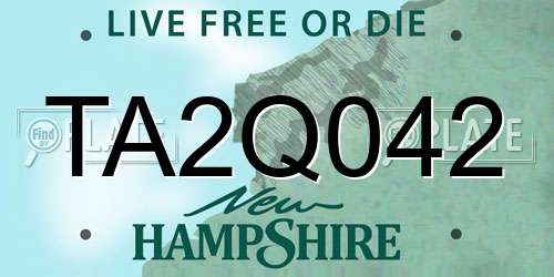 TA2Q042 New Hampshire License Plate