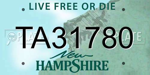 TA31780 New Hampshire License Plate