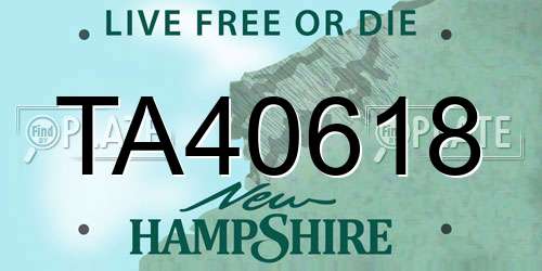 TA40618 New Hampshire License Plate
