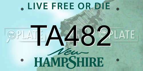 TA482 New Hampshire License Plate