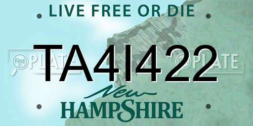 TA4I422 New Hampshire License Plate