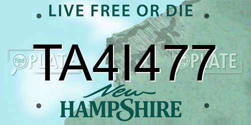 TA4I477 New Hampshire License Plate