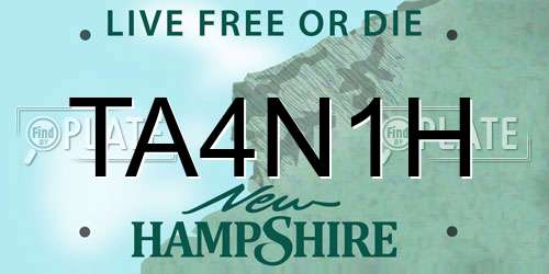 TA4N1H New Hampshire License Plate