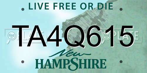 TA4Q615 New Hampshire License Plate