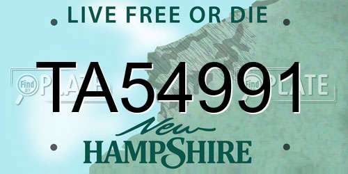 TA54991 New Hampshire License Plate