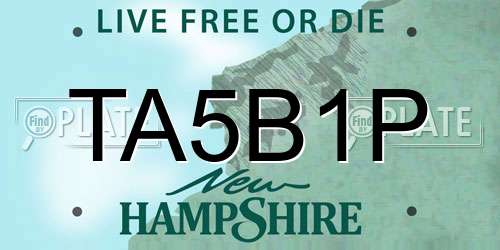 TA5B1P New Hampshire License Plate
