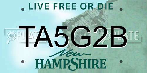 TA5G2B New Hampshire License Plate