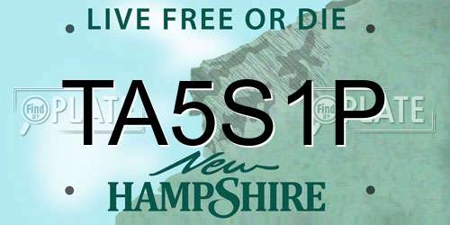 TA5S1P New Hampshire License Plate
