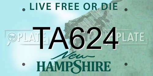 TA624 New Hampshire License Plate