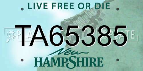 TA65385 New Hampshire License Plate
