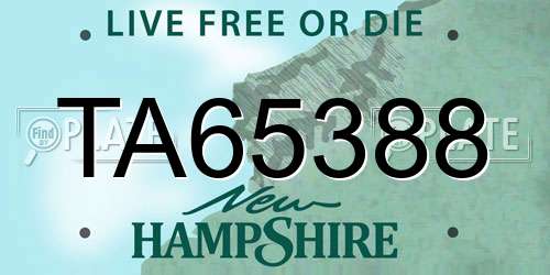 TA65388 New Hampshire License Plate