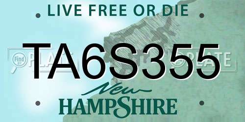 TA6S355 New Hampshire License Plate