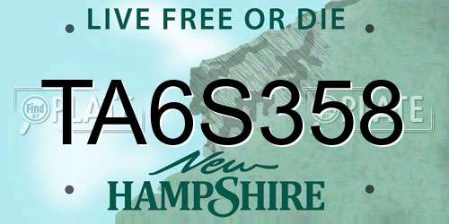 TA6S358 New Hampshire License Plate