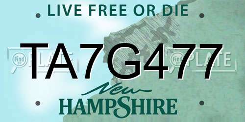 TA7G477 New Hampshire License Plate