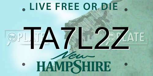 TA7L2Z New Hampshire License Plate