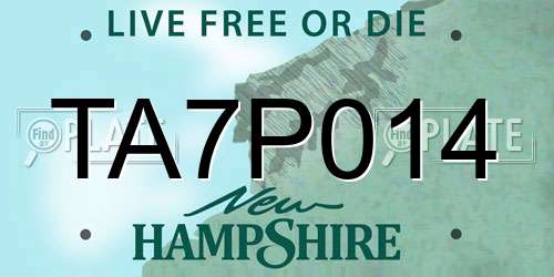 TA7P014 New Hampshire License Plate