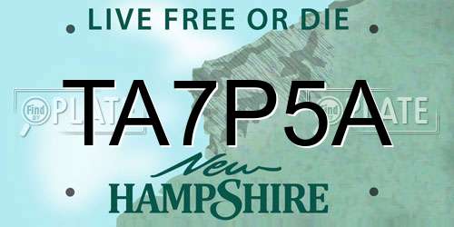 TA7P5A New Hampshire License Plate