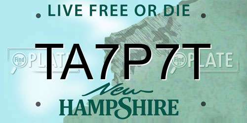 TA7P7T New Hampshire License Plate