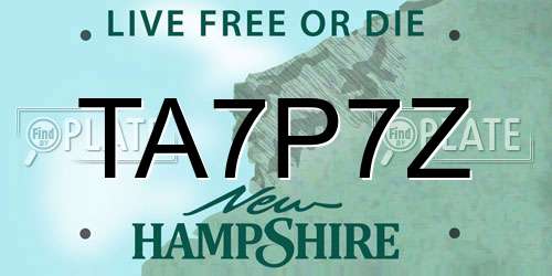 TA7P7Z New Hampshire License Plate